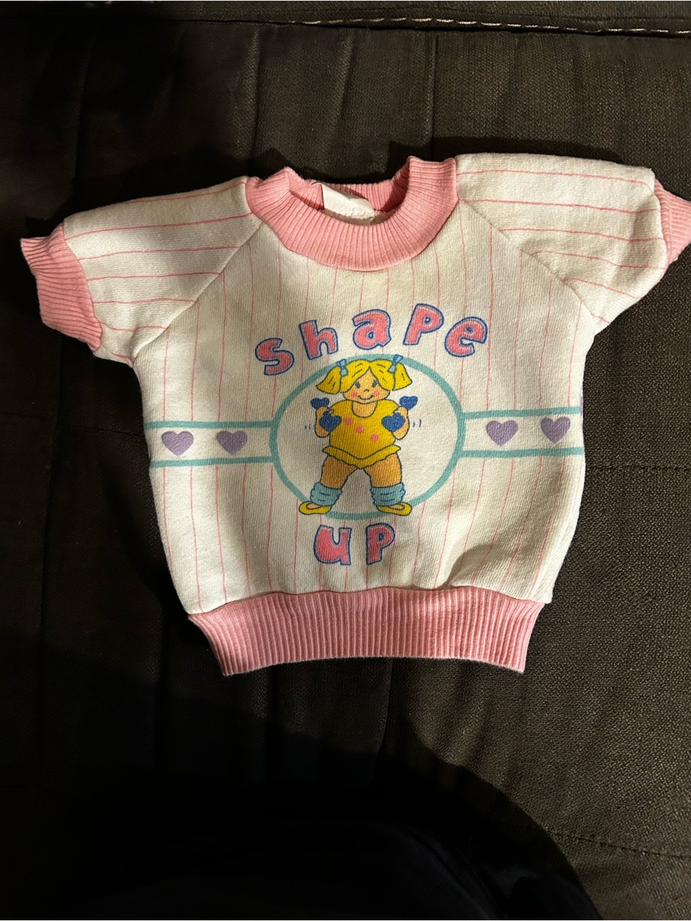 Vintage Pink & White 'Shape Up' Graphic Kids Tee